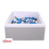 Piscine à Balles Carrée  Minky 200pcs Gris à Pois