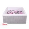 Piscine à Balles Carrée  Minky 200pcs Gris à Pois