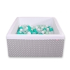 Piscine à Balles Carrée  Minky 200pcs Gris à Pois