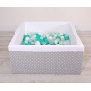 Piscine à Balles Carrée  Minky 200pcs Gris à Pois