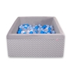 Piscine à Balles Carrée Minky 200pcs Gris à Pois