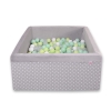 Piscine à Balles Carrée Minky 200pcs Gris à Pois