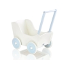 Poussette de Poupée en Bois  Blanc Bleu