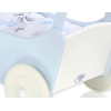 Poussette de Poupée en Bois  Blanc Bleu