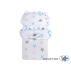 Poussette de Poupée en Bois  Blanc Bleu
