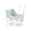 Poussette de Poupée en Bois  Blanc Gris