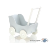 Poussette de Poupée en Bois  Blanc Gris