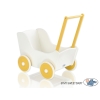 Poussette de Poupée en Bois  Blanc Jaune