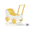 Poussette de Poupée en Bois  Blanc Jaune