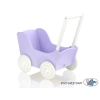 Poussette de Poupée en Bois  Blanc Lila