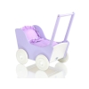 Poussette de Poupée en Bois  Blanc Lila