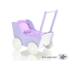Poussette de Poupée en Bois  Blanc Lila
