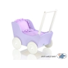 Poussette de Poupée en Bois  Blanc Lila