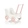 Poussette de Poupée en Bois  Blanc Rose Poudré
