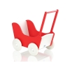 Poussette de Poupée en Bois  Blanc Rouge