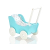 Poussette de Poupée en Bois  Blanc Turquoise