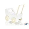 Poussette de Poupée en Bois  Crème Blanc