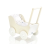 Poussette de Poupée en Bois  Crème Blanc