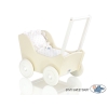 Poussette de Poupée en Bois  Crème Blanc