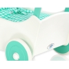 Poussette de Poupée en Bois  Menthe Blanc
