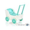 Poussette de Poupée en Bois  Menthe Blanc