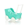 Poussette de Poupée en Bois  Menthe Blanc