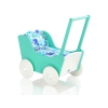 Poussette de Poupée en Bois  Menthe Blanc