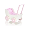 Poussette de Poupée en Bois  Rose Blanc