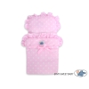Poussette de Poupée en Bois  Rose Blanc