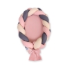 Réducteur de Lit Bébé tressé + Tour de Lit 2 en 1 Beige Anthracite Rose Poussiéreux