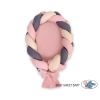 Réducteur de Lit Bébé tressé + Tour de Lit 2 en 1 Beige Anthracite Rose Poussiéreux