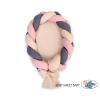 Réducteur de Lit Bébé tressé + Tour de Lit 2 en 1 Beige Anthracite Rose Poussiéreux