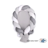 Réducteur de Lit Bébé Tressé Blanc Gris Anthracite