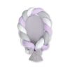 Réducteur de Lit Bébé tressé  Tour de Lit Blanc Gris Lila