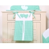 Sac à Couches Bébé Menthe à Pois Cœurs