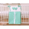 Sac à Couches Bébé Menthe à Pois Cœurs