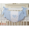 Sac à Jeux et Doudous pour Lit Bébé Bleu à Carreaux Cœurs