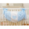 Sac à Jeux et Doudous pour Lit Bébé Bleu Rayures Cœurs