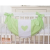 Sac à Jeux et Doudous pour Lit Bébé Vert Cœurs