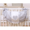 Sac de Jouet pour Bébé Gris à Pois Cœurs