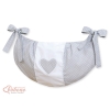 Sac de Jouet pour Berceau Gris à Pois Cœurs