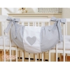 Sac de Jouet pour Berceau Gris à Pois Cœurs