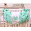 Sac de Jouet pour Berceau Menthe à Pois Cœurs