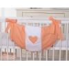 Sac de Jouet pour Berceau Orange Cœurs