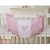 Sac de Jouet pour Berceau Rose à Pois Cœurs