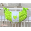 Sac de Jouet pour Berceau Vert à Pois Cœurs