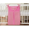 Sac de Rangement pour Couches Bébé Rose à Carreaux Cœurs