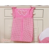 Sac de Rangement pour Couches Bébé Rose à Carreaux Cœurs