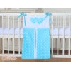 Sac de Rangement pour Couches Bébé Turquoise à Pois Cœurs