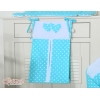 Sac de Rangement pour Couches Bébé Turquoise à Pois Cœurs